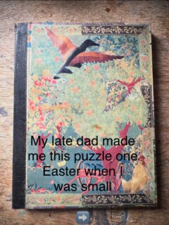 Happy Eostre friends near and far 🪺✨

My late father made me this puzzle one year for Easter when I was small. 

He always insisted that eggs should be drawn this way around (the way they come out of the chicken he said!), the opposite of how they are usually portrayed. Do you know anyone who draws eggs like this??

I used to spend hours playing with the pieces, turning them into all sorts of shapes and stories, though this is the first time I’ve filled the actual instructions! 😆

A small reminder that we all see the world differently 🥚🌿🌱
.
.
.
.
.
#flotsam_fables #easter #eostre