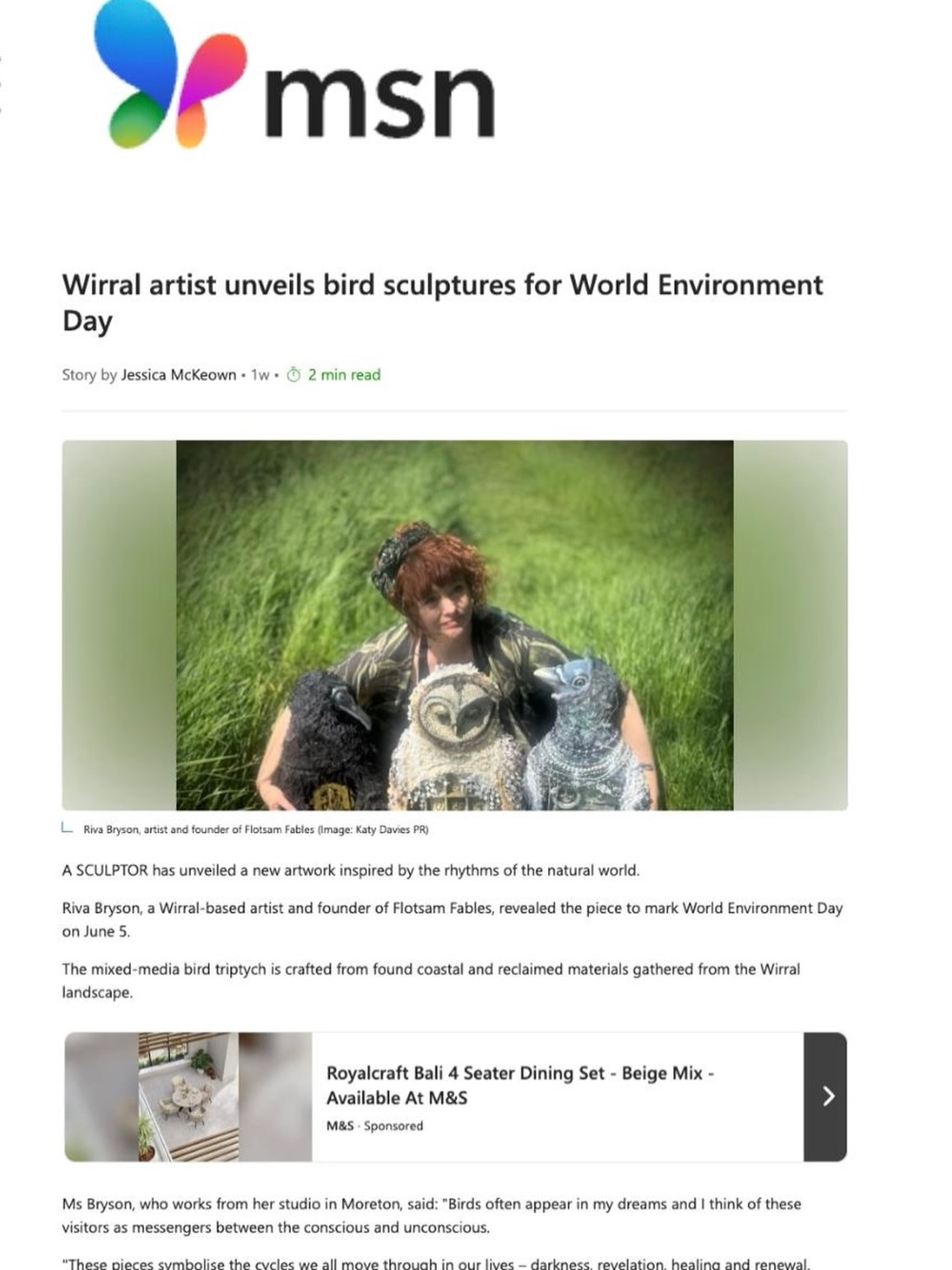 I’m absolutely thrilled to have been featured by @msn recently for World Environment Day 🥰🌱🍃😍
.
.
.
.
.
#msn #flotsam_fables #flotsam_fables_art